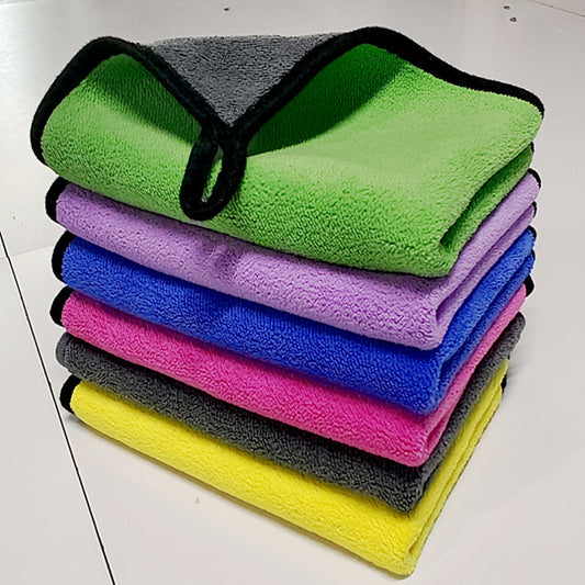 Thick Coral Fleece Car Wash Towels - Double-Sided