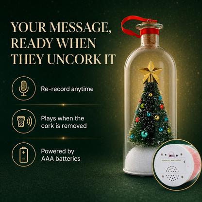 Record-a-Message Christmas Tree Bottle Ornament