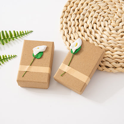 5pcs Lily Flower Kraft Paper Gift Boxes for Jewelry
