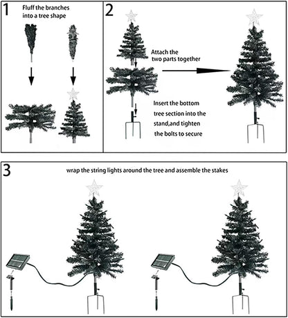 Easy 3-step assembly of the solar Christmas tree