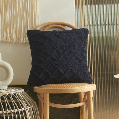 Plush Geometric Throw Pillow Cover - Multiple Sizes Available