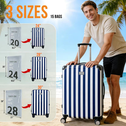 3 bag sizes for 24, 28 and 30 inch luggage