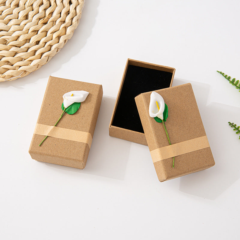 5pcs Lily Flower Kraft Paper Gift Boxes for Jewelry