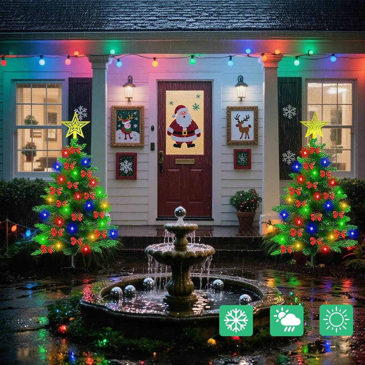 Solar Christmas trees weatherproof outdoor display