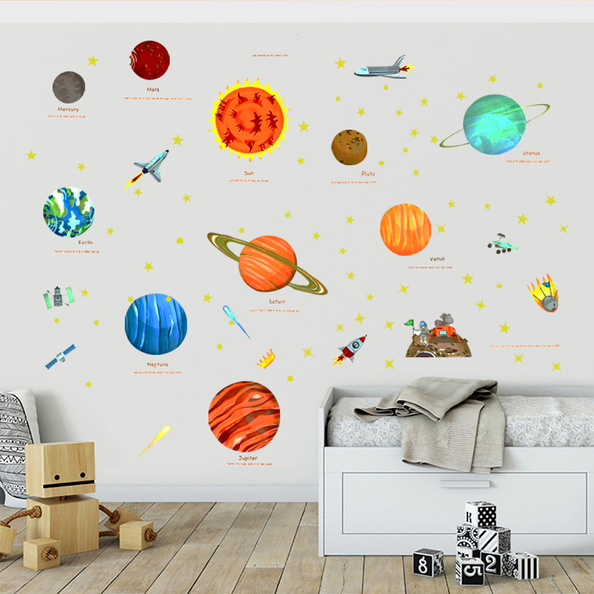Planet Stars Wall Stickers for Children's Room Decor