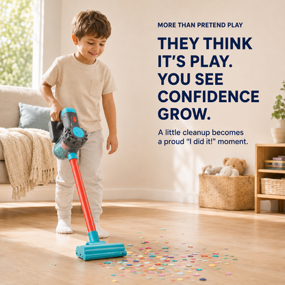 3-in-1 Kids’ Real-Pickup Vacuum – Rechargeable Pretend Cleaning Toy