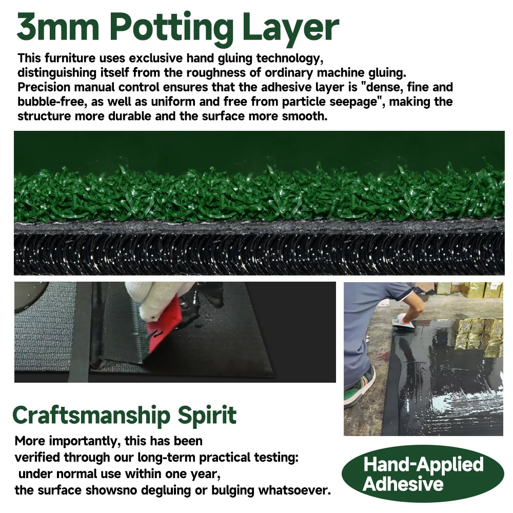 5 x 5 ft Golf Hitting Mat – 3D Spring Turf with 15 mm Shock-Absorbing Base, Left & Right Handed - image 4