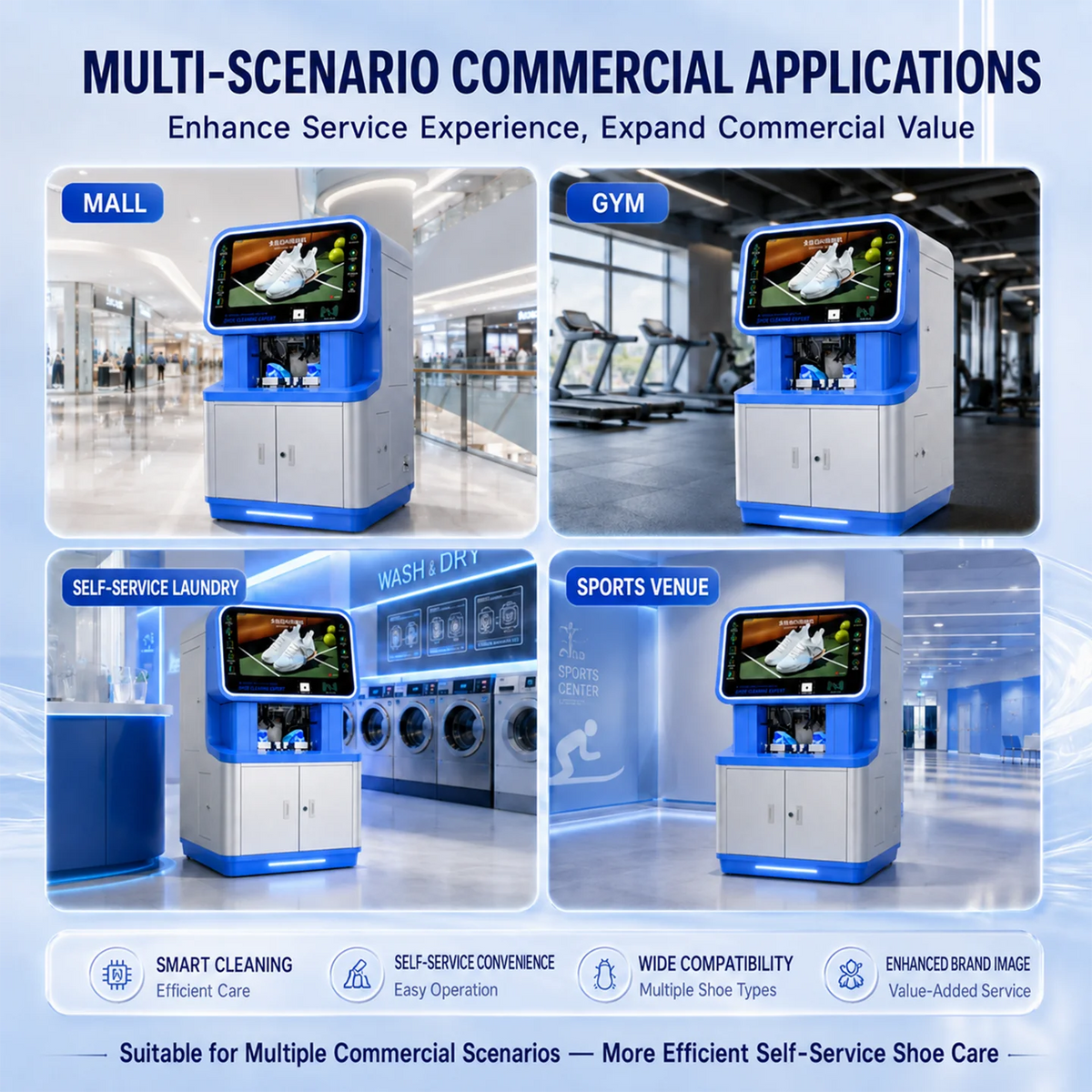 UPUS AI Shoe Washing Vending Machine – Steam Wash, Dry Clean & UV Sanitization, Touchscreen Self-Ser - image 3