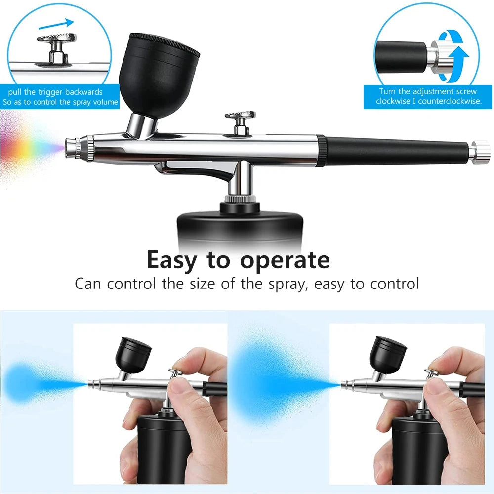 Cordless Mini Airbrush Kit with Compressor – Rechargeable Nail Art, Makeup & Cake Decorating Sprayer - image 5