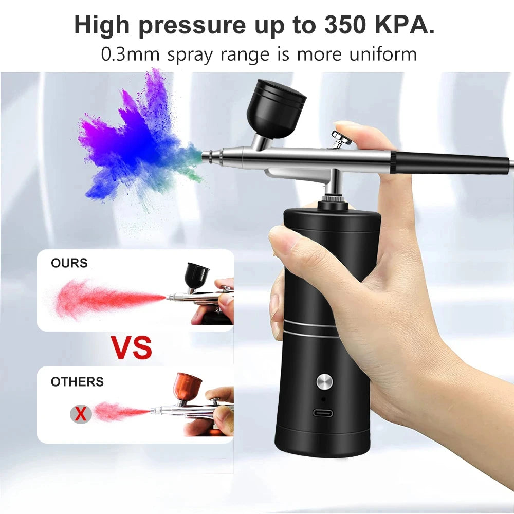 Cordless Mini Airbrush Kit with Compressor – Rechargeable Nail Art, Makeup & Cake Decorating Sprayer - image 4