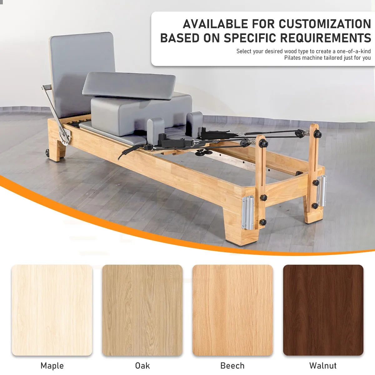 Foldable Oak Wood Pilates Reformer for Home – Studio-Grade with Imported Springs - image 3