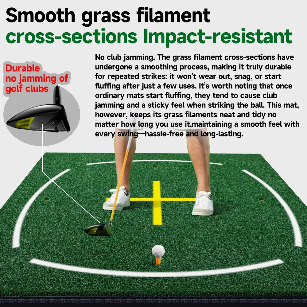 5 x 5 ft Golf Hitting Mat – 3D Spring Turf with 15 mm Shock-Absorbing Base, Left & Right Handed - image 2