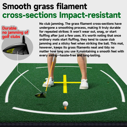 5 x 5 ft Golf Hitting Mat – 3D Spring Turf with 15 mm Shock-Absorbing Base, Left & Right Handed - image 2