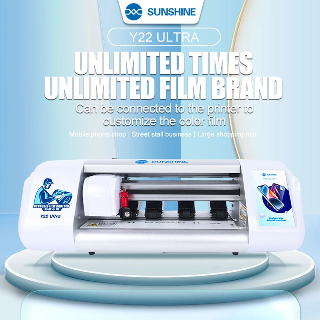 SUNSHINE Y22 Ultra Hydrogel Film Cutting Machine – Unlimited Cuts, Phone Screen Protector Cutter up to 12.9"