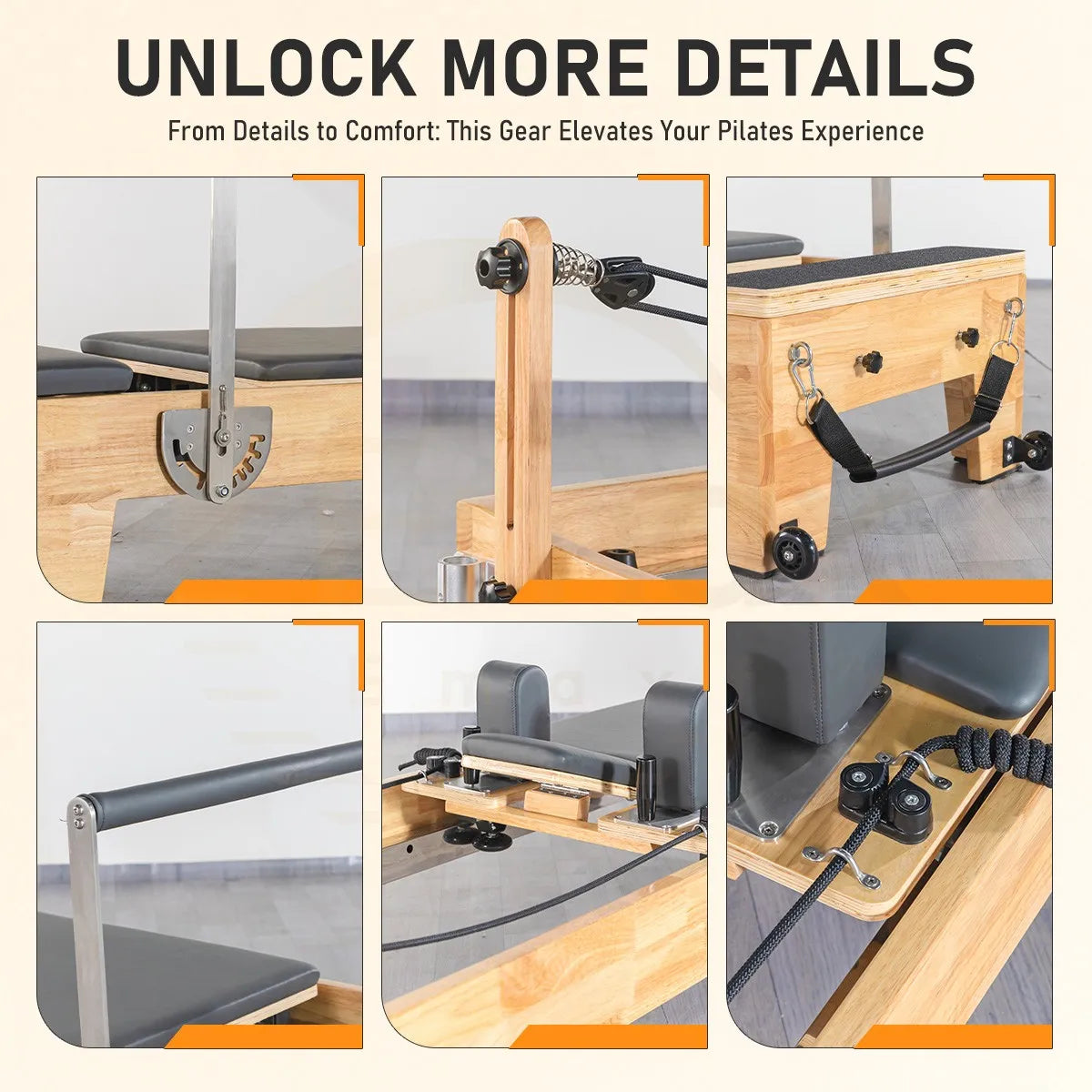 Foldable Oak Wood Pilates Reformer for Home – Studio-Grade with Imported Springs - image 2