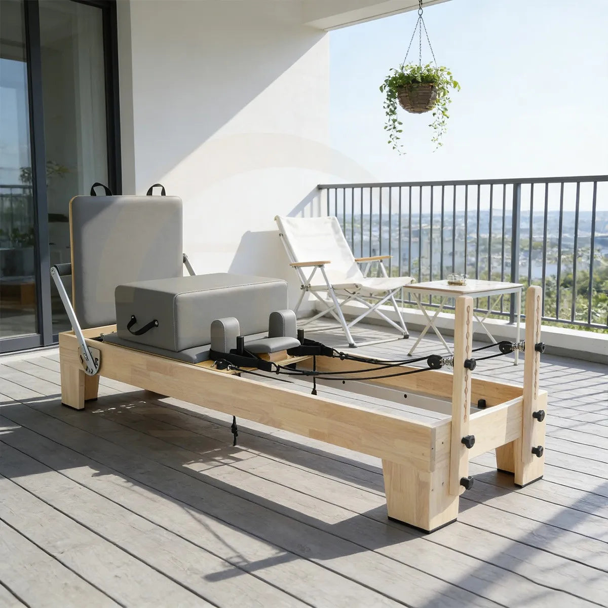 Foldable Oak Wood Pilates Reformer for Home – Studio-Grade with Imported Springs