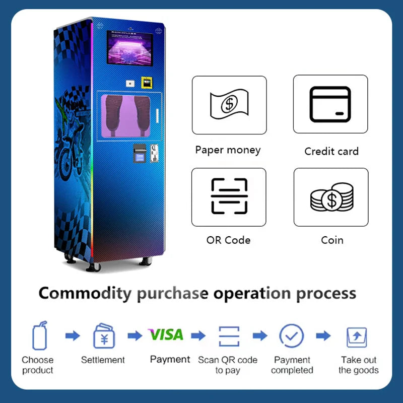Automatic Shoe Cleaning & Sterilizing Vending Machine – Coin, Card & QR Payment, Commercial Self-Ser - image 4