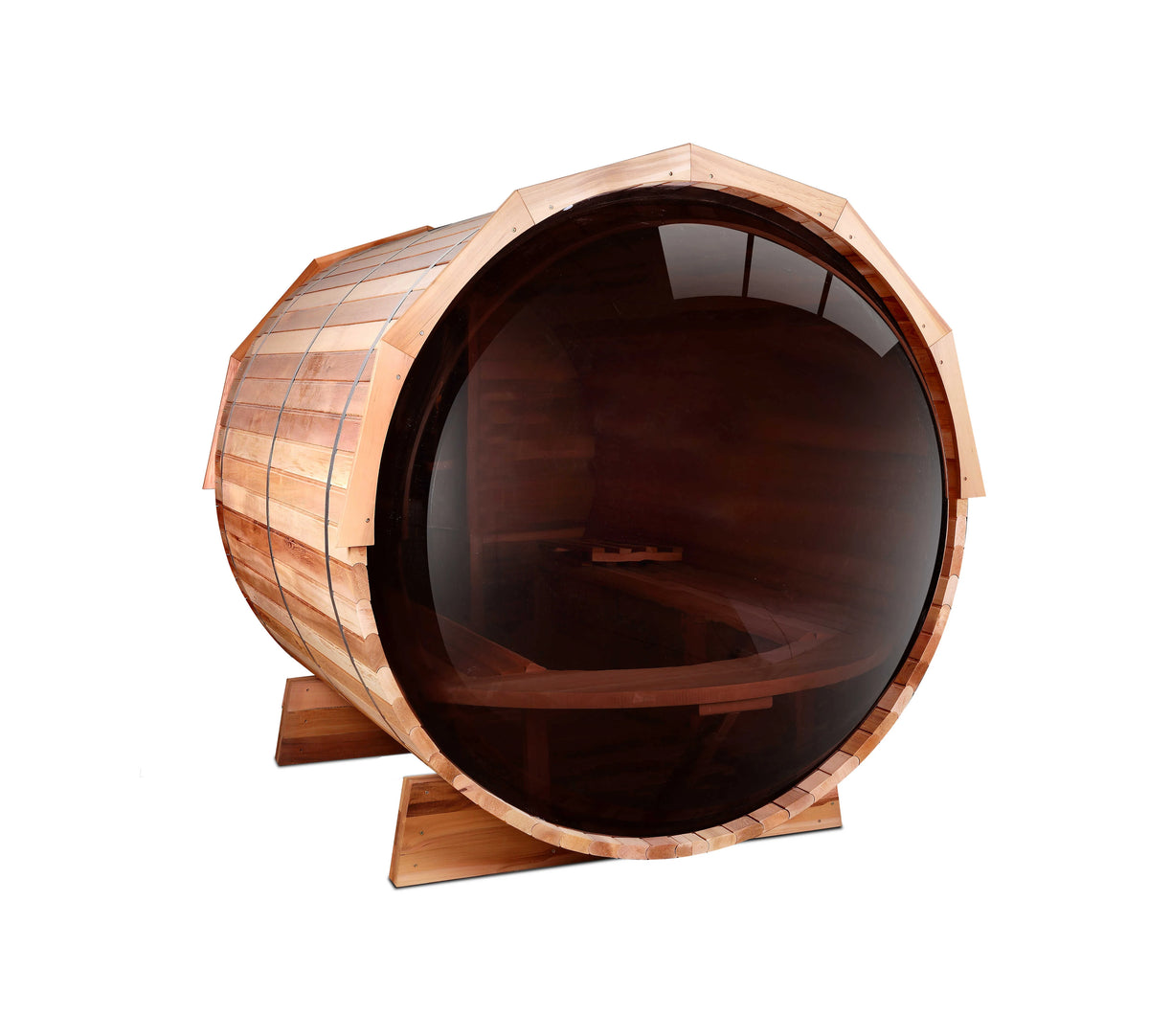 Outdoor Barrel Sauna – Canadian Red Cedar or White Pine, Wood-Burning or Electric Heater Options - image 4