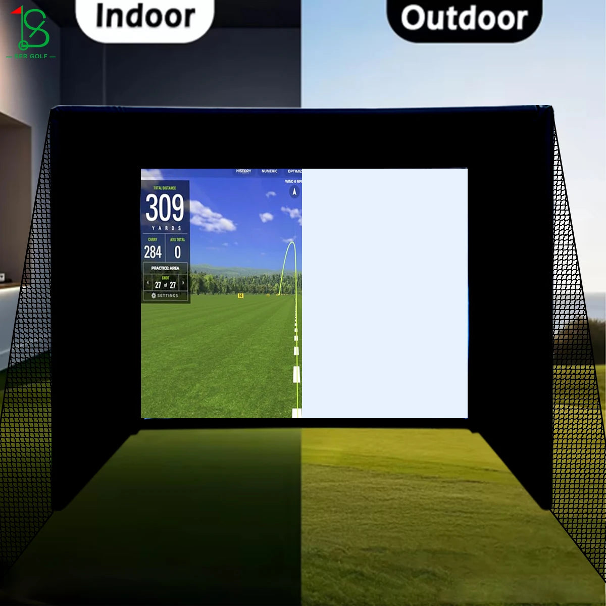 Golf Simulator Enclosure with HD Impact Screen – 10 x 9 x 5 ft Indoor Golf Hitting Bay - image 5