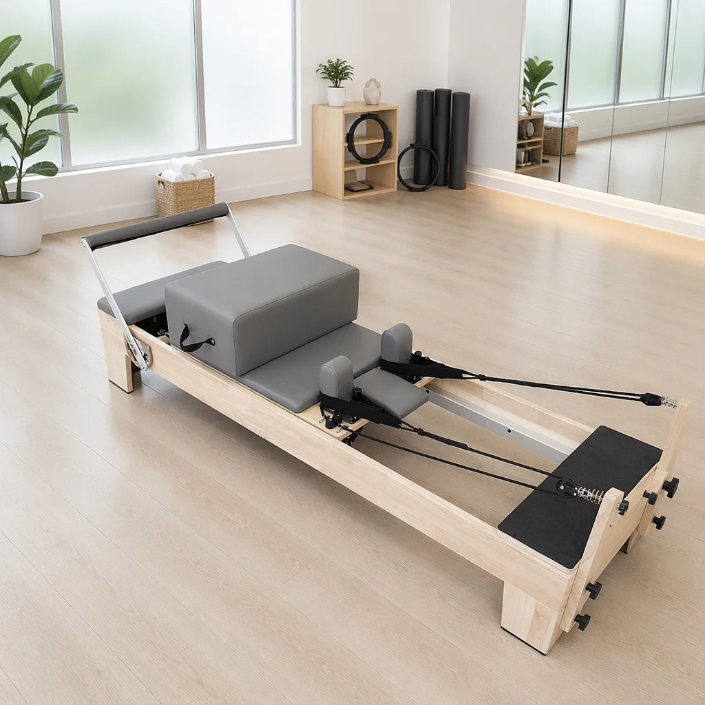 Foldable Oak Wood Pilates Reformer for Home – Studio-Grade with Imported Springs - image 4