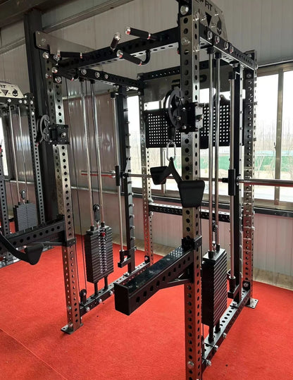 All-in-One Smith Machine Home Gym – Power Rack, Smith Bar & Cable Crossover with Dual 154 lb Weight  - image 3