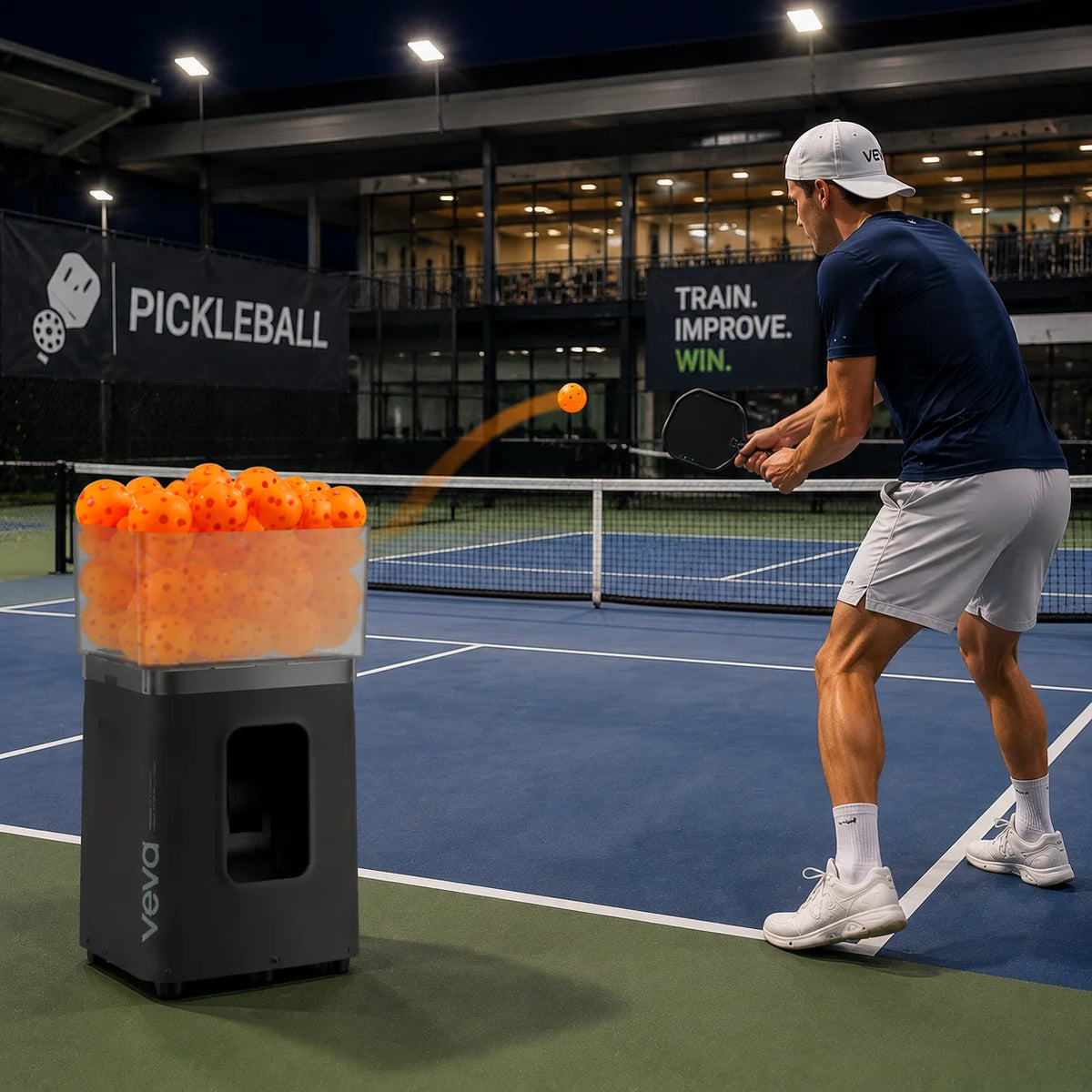 App-Controlled Pickleball Ball Machine – 50-Ball Capacity, 28 Programmable Spots, 6-Hour Battery