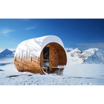 Outdoor Barrel Sauna – Canadian Red Cedar or White Pine, Wood-Burning or Electric Heater Options - image 2