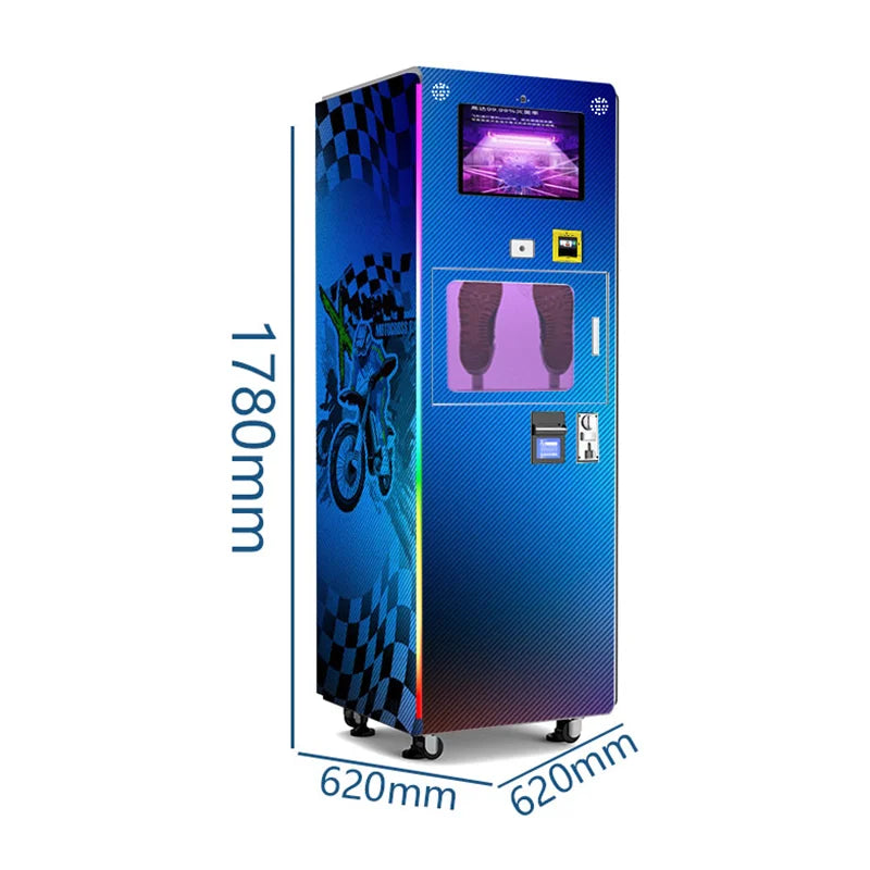 Automatic Shoe Cleaning & Sterilizing Vending Machine – Coin, Card & QR Payment, Commercial Self-Service