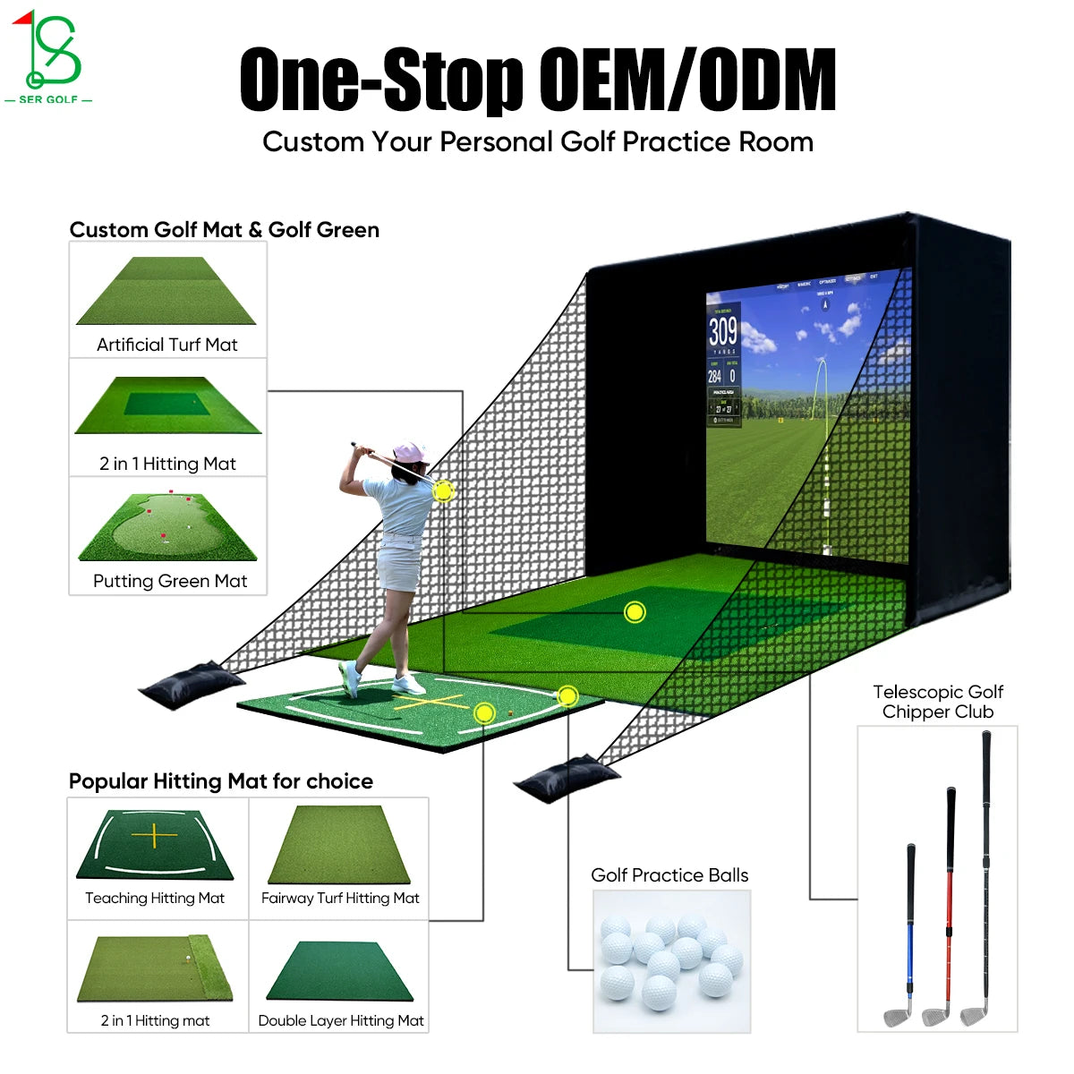 Golf Simulator Enclosure with HD Impact Screen – 10 x 9 x 5 ft Indoor Golf Hitting Bay - image 6