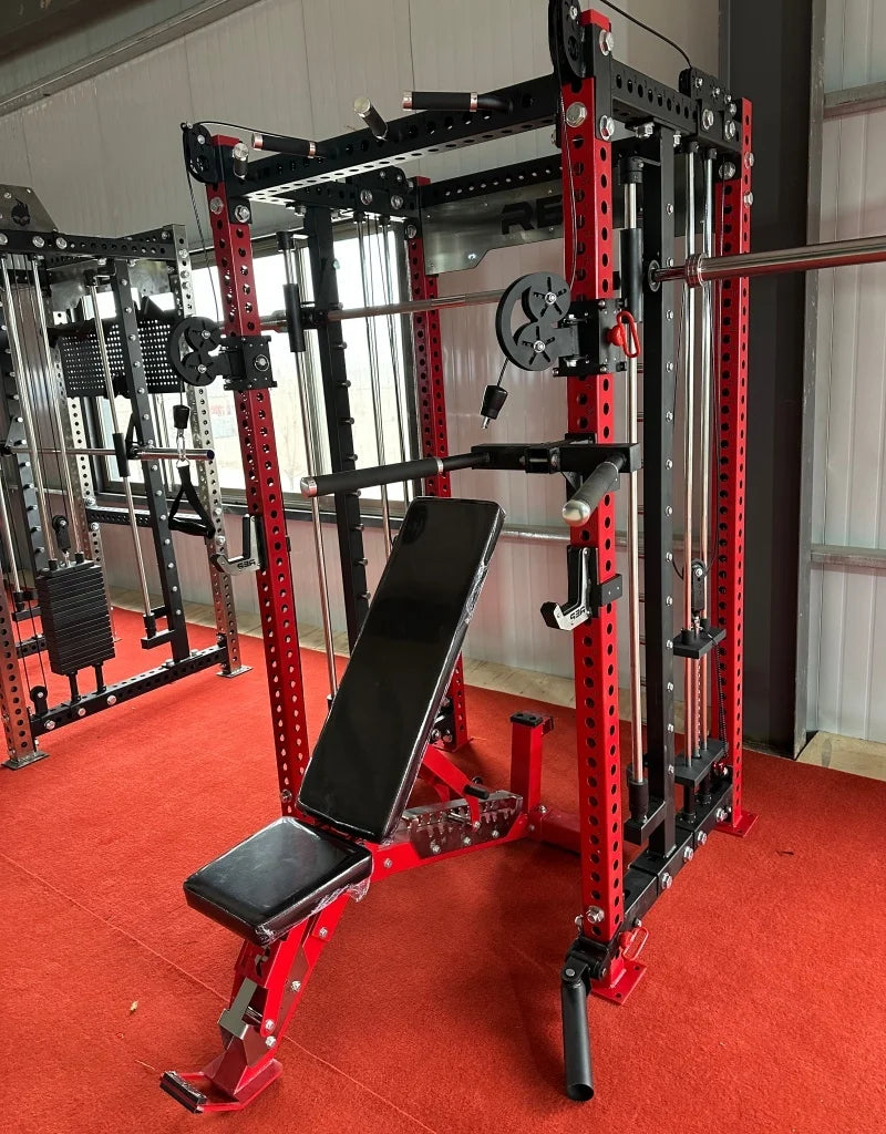 All-in-One Smith Machine Home Gym – Power Rack, Smith Bar & Cable Crossover with Dual 154 lb Weight  - image 4
