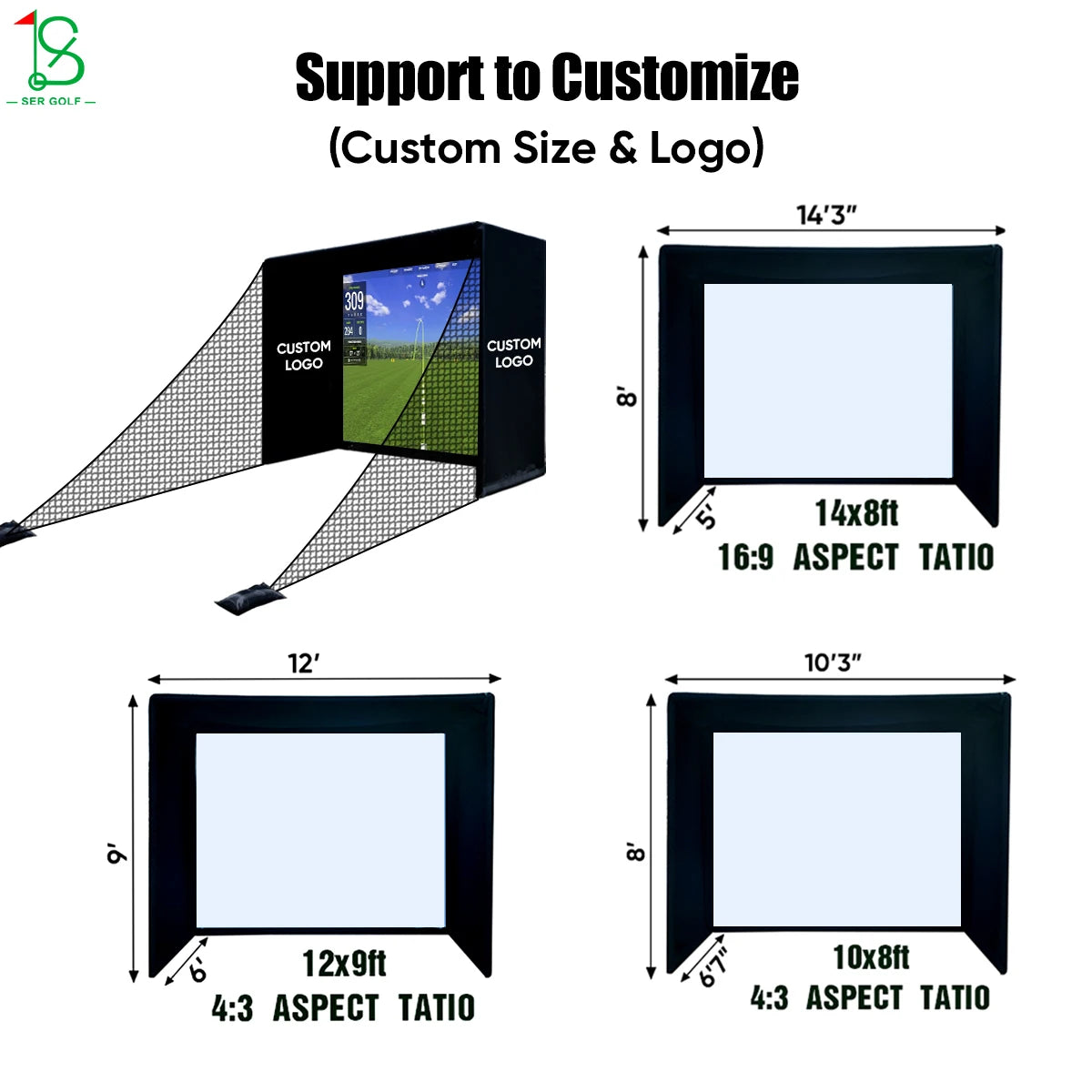 Golf Simulator Enclosure with HD Impact Screen – 10 x 9 x 5 ft Indoor Golf Hitting Bay - image 4