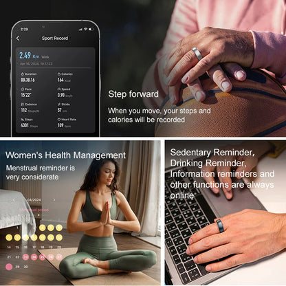 Smart Ring with Charging Case – Sleep, Heart Rate & SpO2 Tracking, 5ATM Waterproof, No Subscription - image 2
