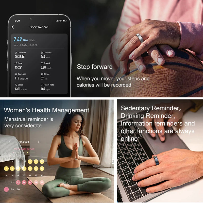 Smart ring no subscription sleep and heart rate tracker