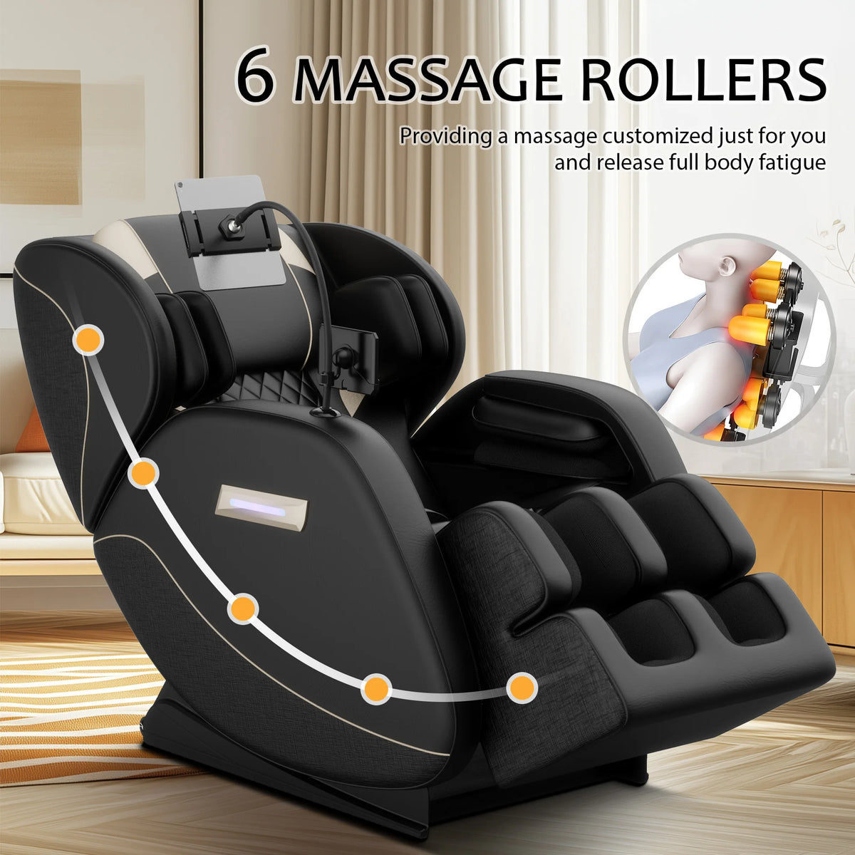Zero Gravity Full-Body Massage Chair with Heat, Airbags, Foot Rollers, Bluetooth & Touch Screen - image 4