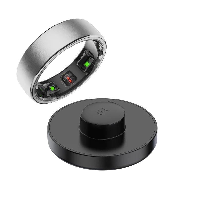 Smart Ring with Charging Case – Sleep, Heart Rate & SpO2 Tracking, 5ATM Waterproof, No Subscription