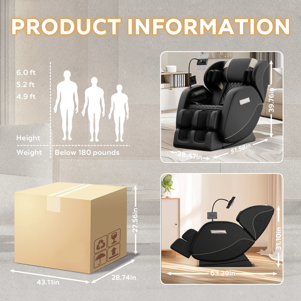 Zero gravity full body massage chair