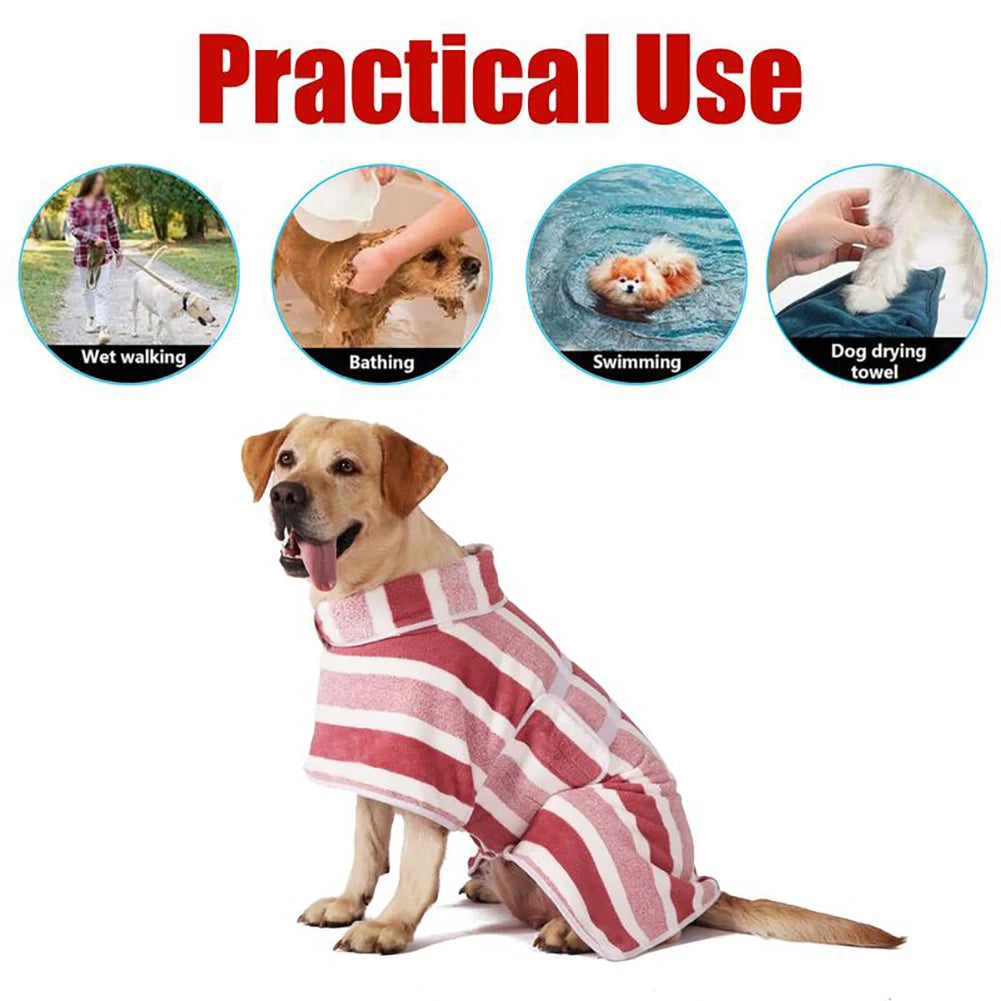 Quick-Drying Dog Bathrobe – Soft, Absorbent Towel Wrap