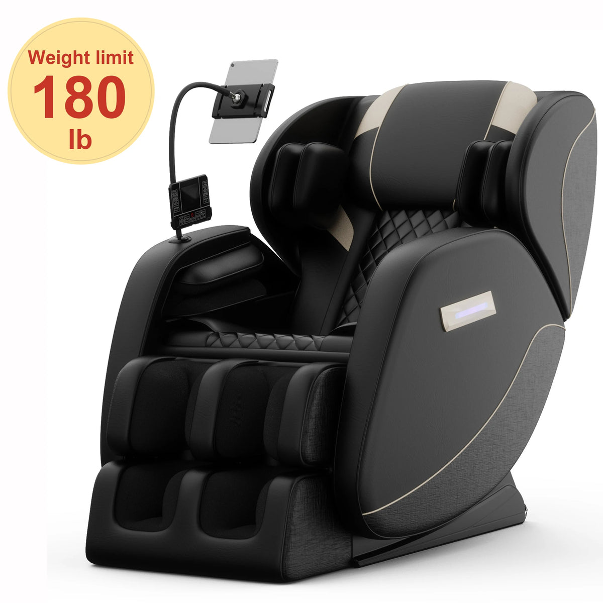 Zero Gravity Full-Body Massage Chair with Heat, Airbags, Foot Rollers, Bluetooth & Touch Screen