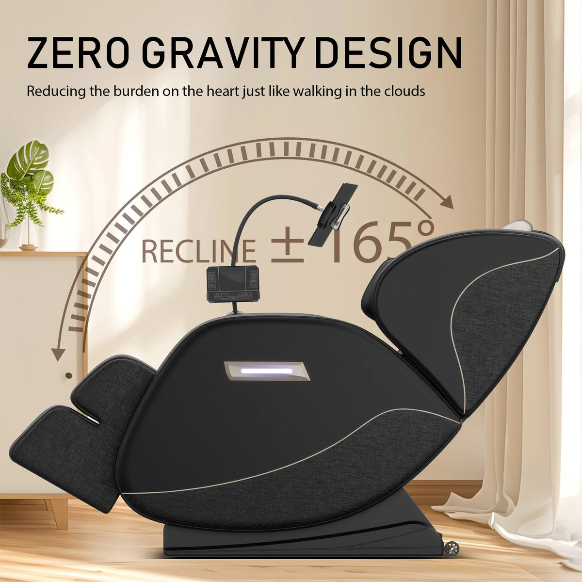 Zero Gravity Full-Body Massage Chair with Heat, Airbags, Foot Rollers, Bluetooth & Touch Screen - image 3