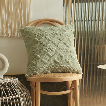 Plush Geometric Throw Pillow Cover - Multiple Sizes Available