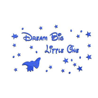3D Acrylic Dumbo Mirror Wall Stickers for Kids' Rooms