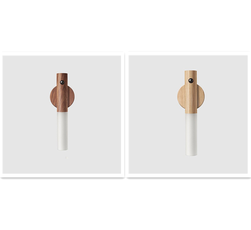 Wood-Finish Motion Sensor Night Light with Magnetic Base