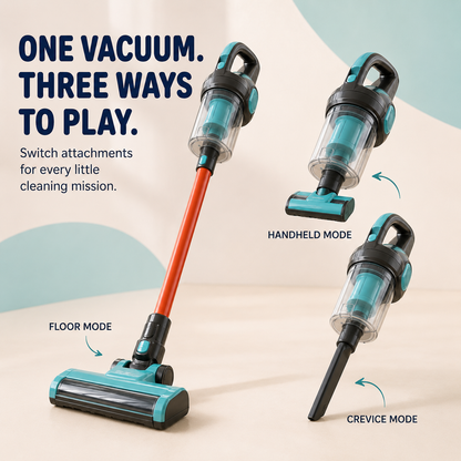 3-in-1 Kids’ Real-Pickup Vacuum – Rechargeable Pretend Cleaning Toy