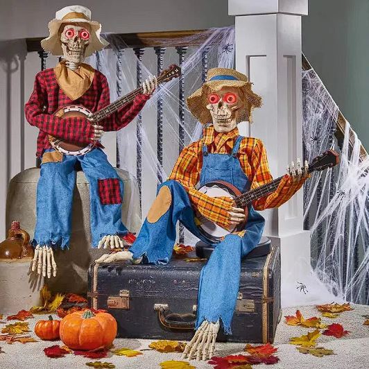 Skeleton Banjo Halloween Decoration – Classic & Light-Up Styles