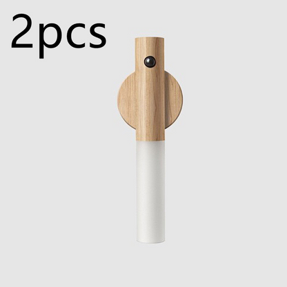 Wood-Finish Motion Sensor Night Light with Magnetic Base