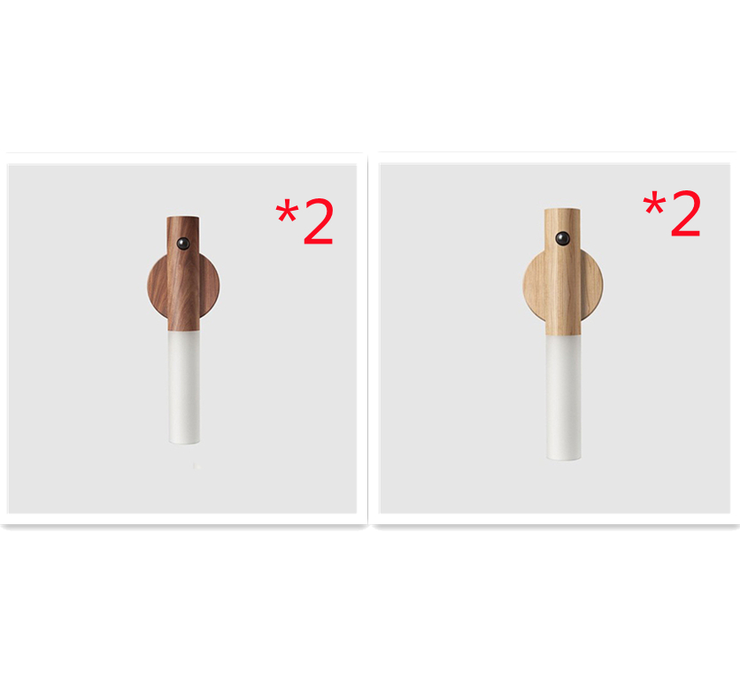 Wood-Finish Motion Sensor Night Light with Magnetic Base