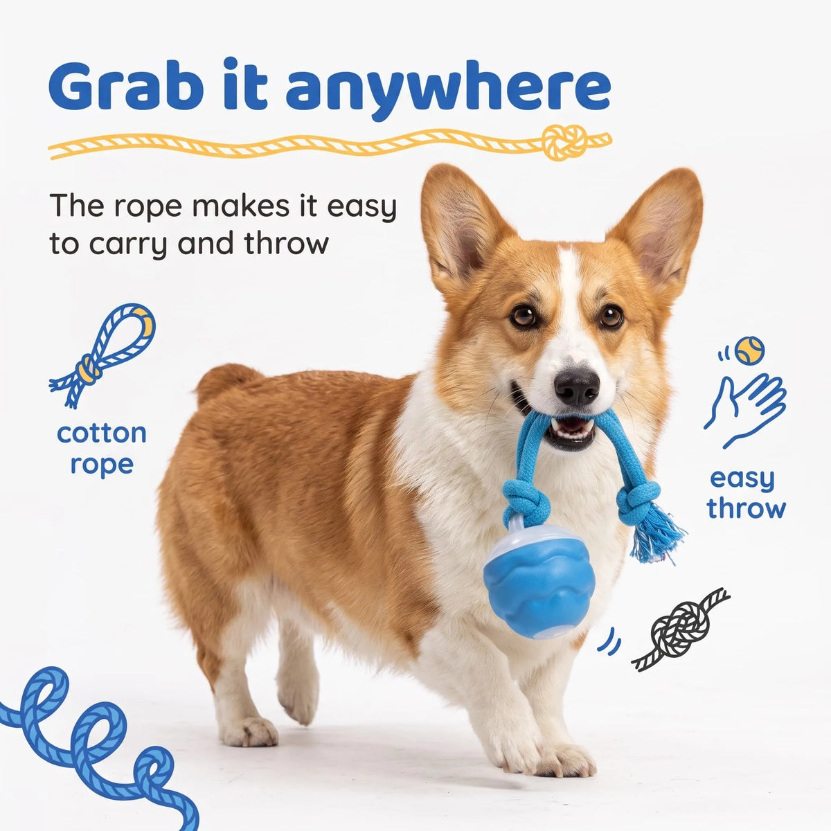 (Buy 1 Get 1 FREE) - Sound-Activated Interactive Rolling Ball Dog Toy