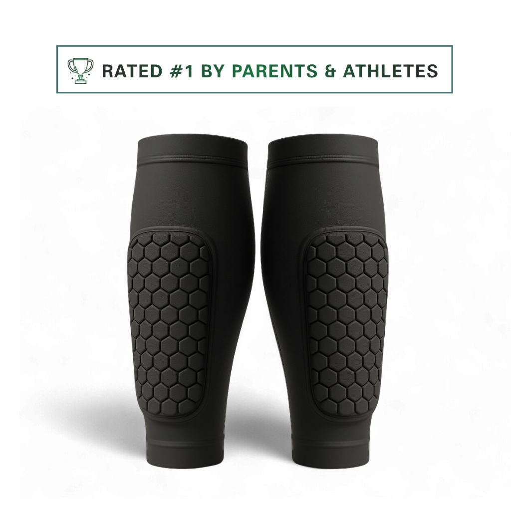 Soccer Shin Guard Sleeves for Kids & Adults – Lightweight Padding