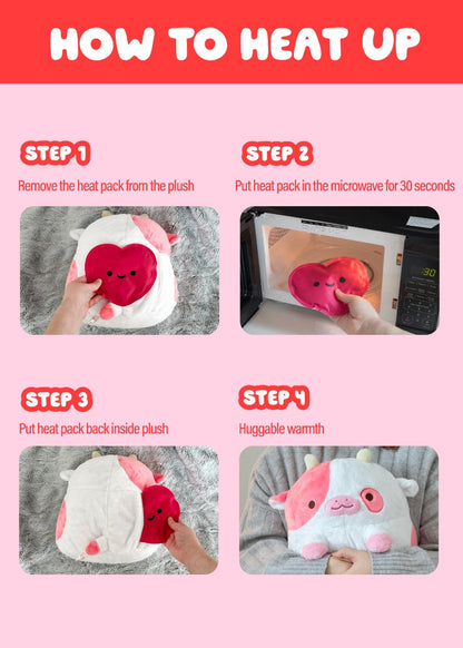 Strawberry Cow Heatable Plush
